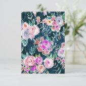 Midnight Profusie donker Roos Floral Hartelijk dan Bedankkaart (Staand voorkant)