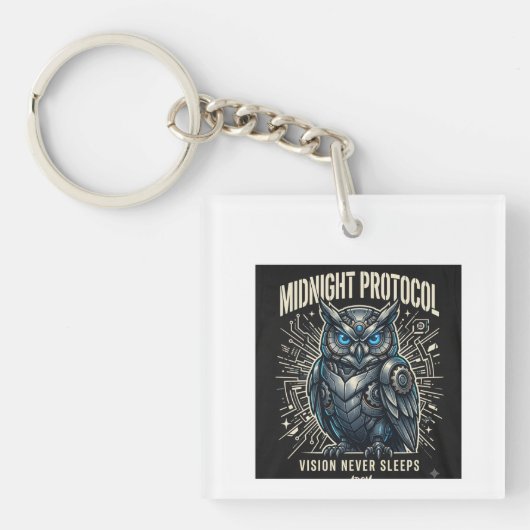 Midnight Protocol Uil T-Shirt Sleutelhanger (voorkant)