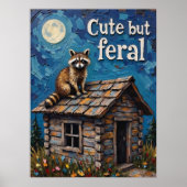 Midnight Prowler: Wasbeer in het maanlicht Poster (Voorkant)