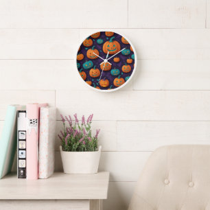 Midnight Pumpkin Wall Clock