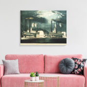 Midnight Race op de Mississippi, 1875 Canvas Afdruk (Insitu (Woonkamer))