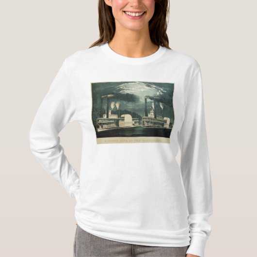 Midnight Race op de Mississippi, 1875 T-shirt (Voorkant)