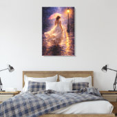 Midnight Rain: Impasto Style Canvas Afdruk (Insitu (Slaapkamer))