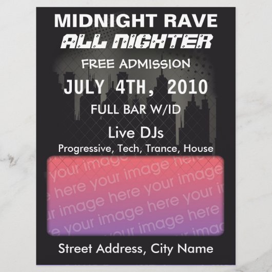 Midnight Rave Flyer (Achterkant)