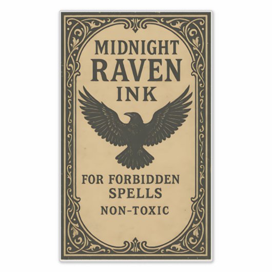 Midnight Raven Ink - Halloween Apothecary Label (Voorkant)