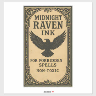 Midnight Raven Ink - Halloween Apotheek Label