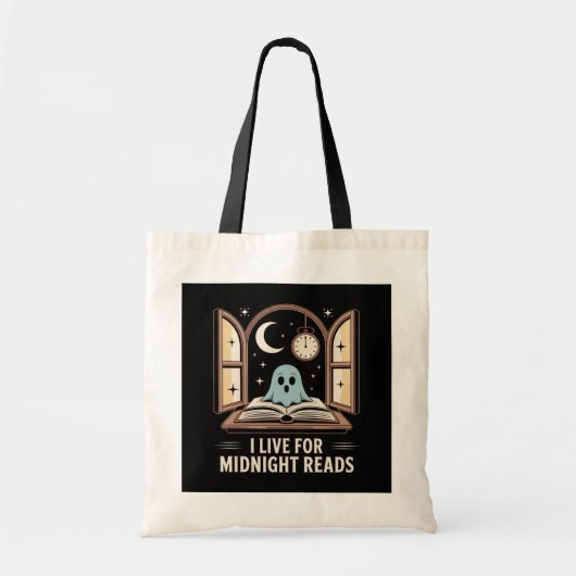 Midnight Reads Gezellig  Boek Spook Tote Bag (Voorkant)