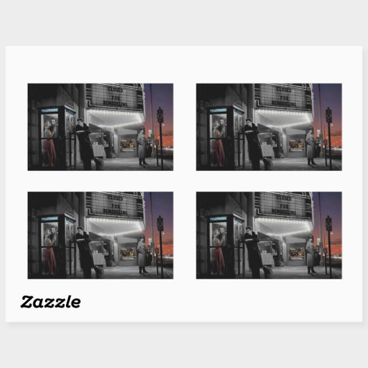 Midnight Rechthoekige Sticker (Vel)