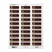 Midnight Red Rustic Boerderij Geëmigend terugkeera Etiket (Full Sheet)