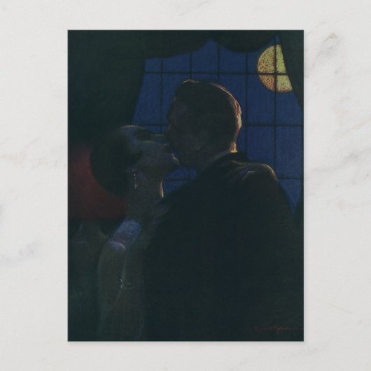 Midnight Rendezvous, Lovers by the Full Moon Briefkaart (Voorkant)