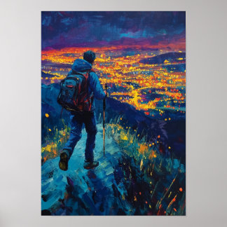 Midnight Ridge Boven de Stadlichten Poster