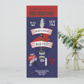 Midnight Riot Rock ’n’ Roll Wedding Ticket Kaart (Staand voorkant)