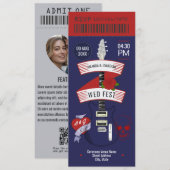 Midnight Riot Rock ’n’ Roll Wedding Ticket Kaart (Voorkant / Achterkant)