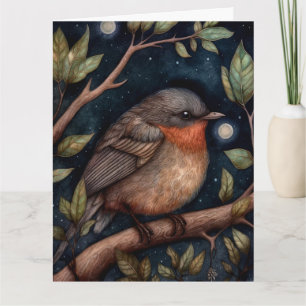 Midnight Robin Gevouwen Wenskaart Kaart