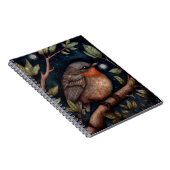 Midnight Robin Spiral Foto Notitieboek (Rechterzijde)