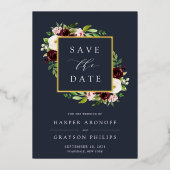 Midnight Romance Folie Save the Date Card Folie Uitnodiging (Voorkant)