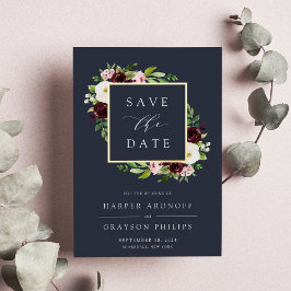 Midnight Romance Folie Save the Date Card Uitnodiging