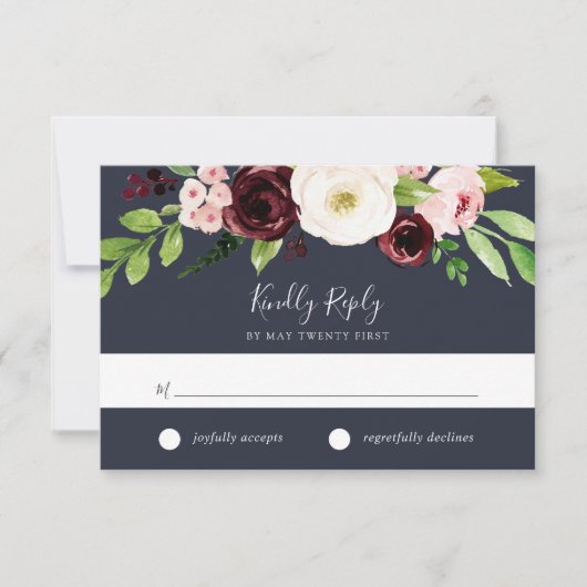 Midnight Romance RSVP-kaart RSVP Kaartje (Voorkant)