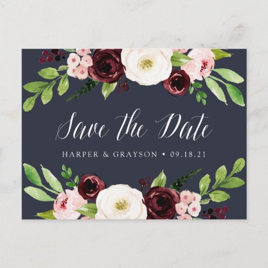 Midnight Romance Save the Date Aankondigingskaart (Voorkant)