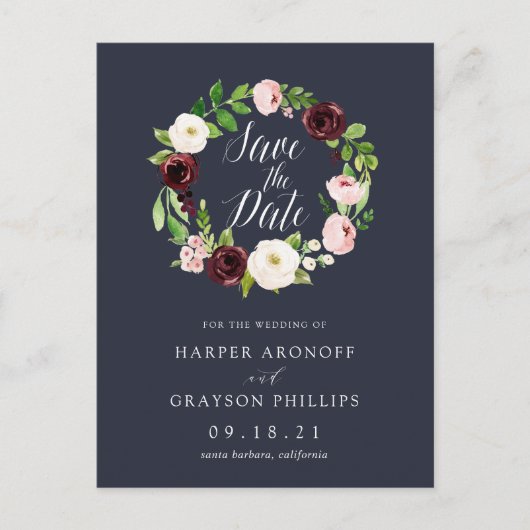 Midnight Romance Save the Date Aankondigingskaart (Voorkant)