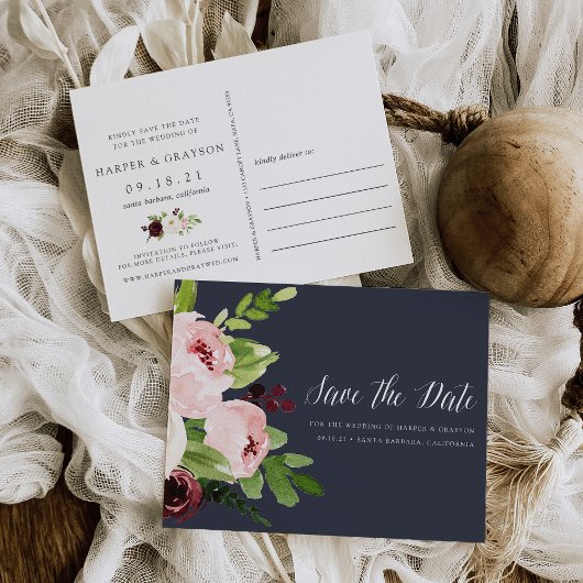 Midnight Romance Save the Date Aankondigingskaart