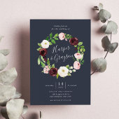 Midnight Romance Wreath Wedding Kaart