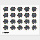 Midnight Romance Wreath Wedding Ronde Sticker (Vel)