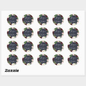 Midnight Romance Wreath Wedding Ronde Sticker (Vel)