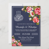 Midnight Romantische Floral Islamitische Moslim Br Kaart (Voorkant)