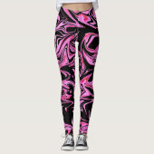 Midnight Roos: de combinatie van roze en zwart mar Leggings (Voorkant)
