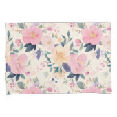 Midnight Roos Whispers Zwart Roze Vintage Kussensloop (Voorkant-Rechts)