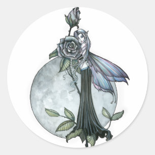Midnight Rose Feeënstickers Ronde Sticker
