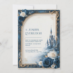 Midnight Rose Storybook Kasteel Uitnodiging Bruilo