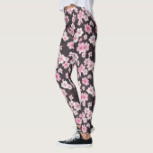 Midnight Sakura: een Cherry Blossom Symfonie Leggings (Links)