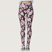 Midnight Sakura: een Cherry Blossom Symfonie Leggings (Voorkant)