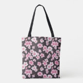Midnight Sakura: een Cherry Blossom Symfonie Tote Bag (Achterkant)