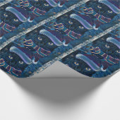 Midnight Santa cat-verpakkingspapier Cadeaupapier (Hoek)