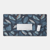 Midnight Sapphire Leaf Mosaic Bureaumat (Keyboard & Muis)