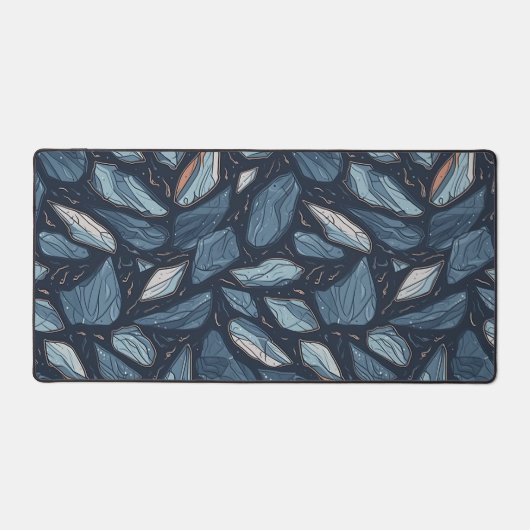 Midnight Sapphire Leaf Mosaic Bureaumat (Voorkant)