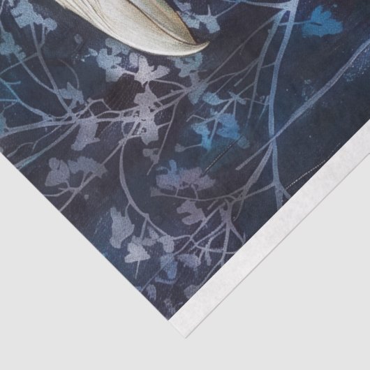 Midnight Sapphire Raven Decoupage Tissuepapier (Detail)