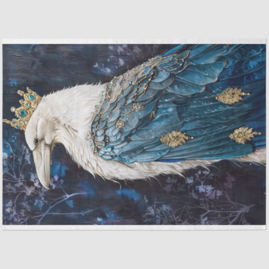 Midnight Sapphire Raven Decoupage Tissuepapier (Voorkant)