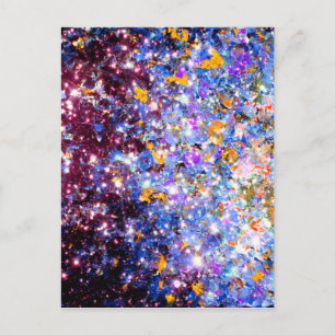 MIDNIGHT SERENADE Blue Paars Stars Sparkle Ombre Briefkaart
