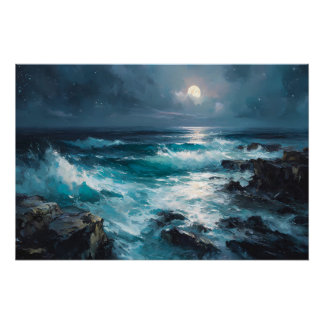 Midnight Serenade: Lunar Tide Perfect Poster