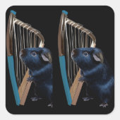 Midnight Serenade of the Abyssinian Vierkante Sticker (Voorkant)