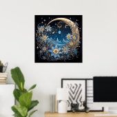 Midnight Serenity: een hemelse bloei Poster (Thuiskantoor)