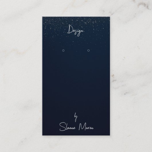 Midnight Shimmer Sieraden Oorbel Display Kaart Visitekaartje (Voorkant)