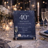 Midnight Silver 40th Glow Uitnodiging
