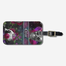 Midnight Silver Gothic Witch Skull en Rozen Lugga