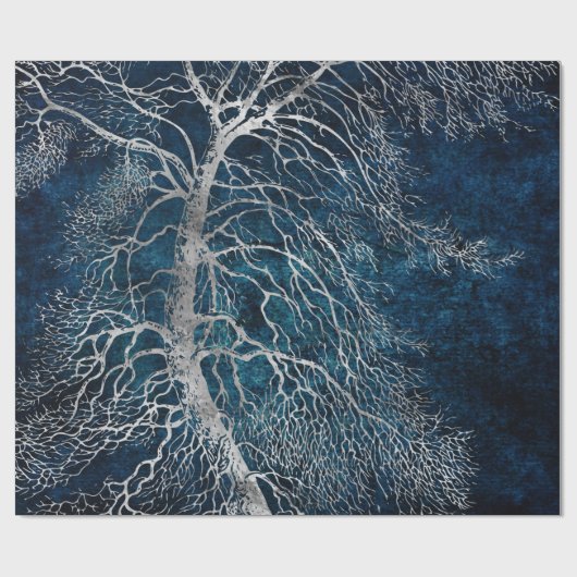 Midnight Silver tree - Black Poplar Cadeaupapier (Vlak)