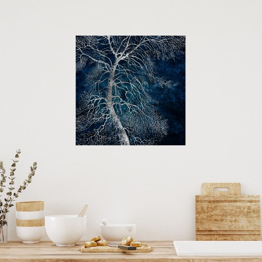Midnight Silver tree - Black Poplar Poster (Keuken)